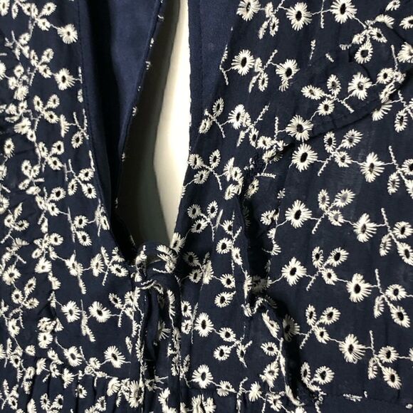 Gianni Bini Navy Blue Lined Eyelet Dress Small - Picture 6 of 14